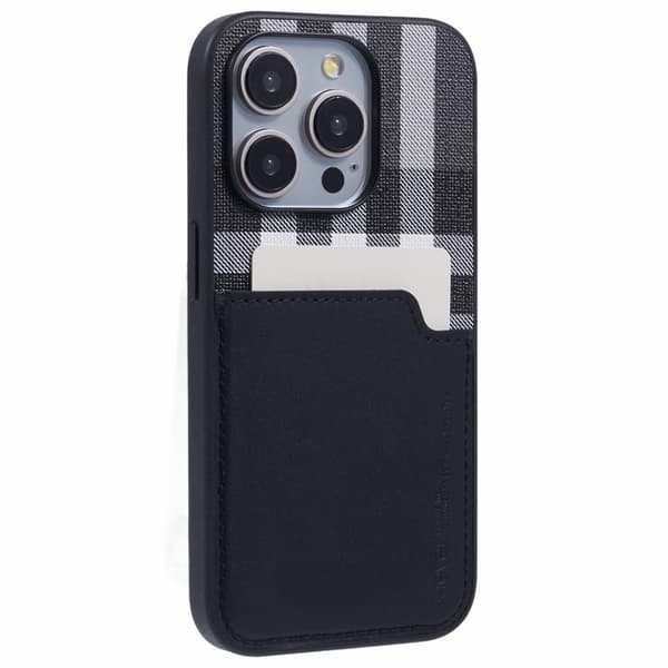 X-LEVEL iPhone 15 Pro Skal med Kortfack Läder Svart
