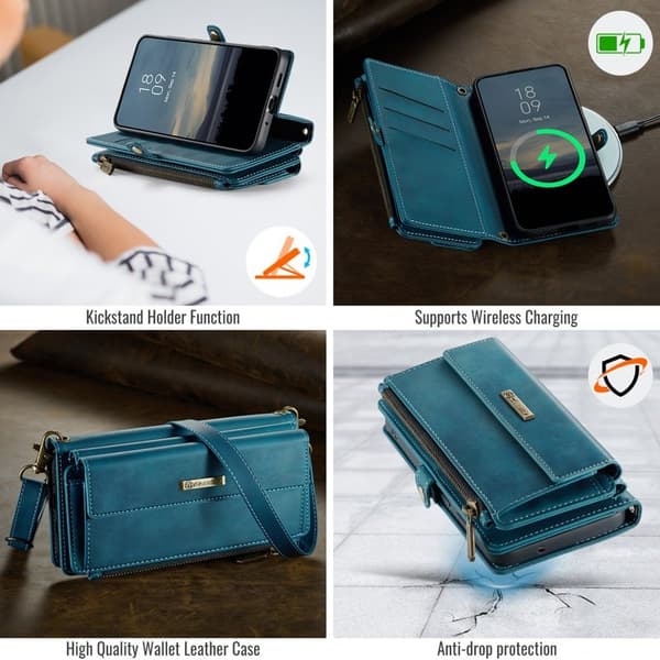CASEME Konstläder Plånboksfodral till Samsung Galaxy S20 FE - Grön
