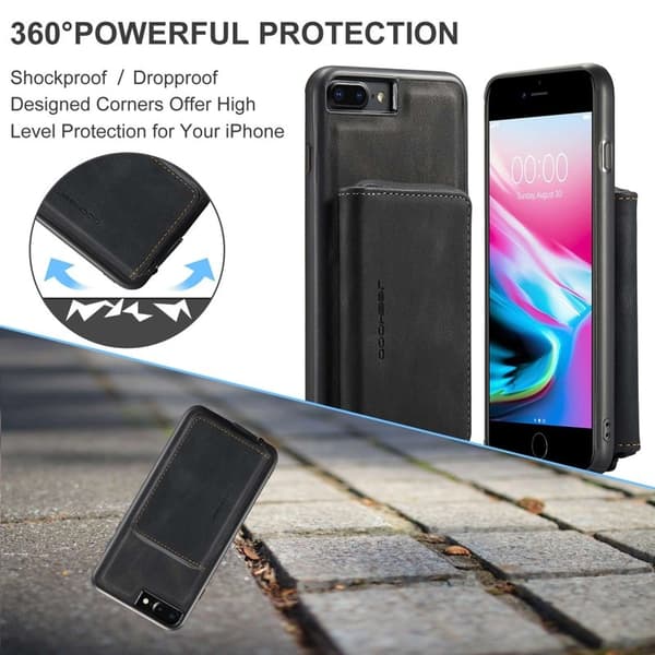 JEEHOOD Mobilskal till iPhone 7 Plus/8 Plus 2-i-1 Svart