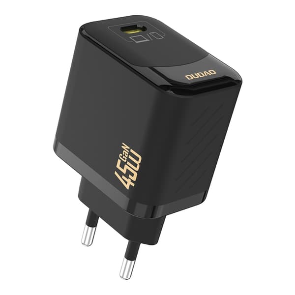 Dudao Väggladdare USB-C 45W med USB-C Kabel 1m Svart