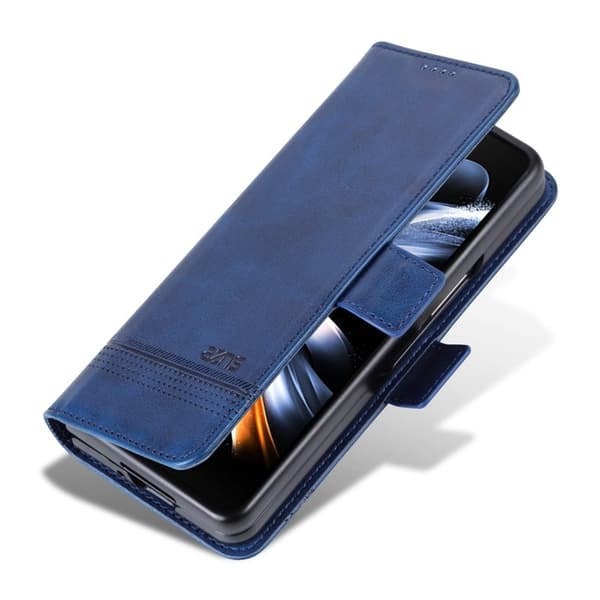 AZNS Samsung Galaxy Z Fold6 Plånboksfodral Konstläder - Blå