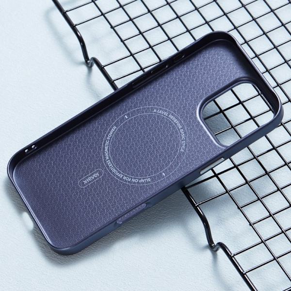 X-LEVEL Mobilskal till iPhone 16 Pro Magnetiskt Hård PC Kolfiber Blå