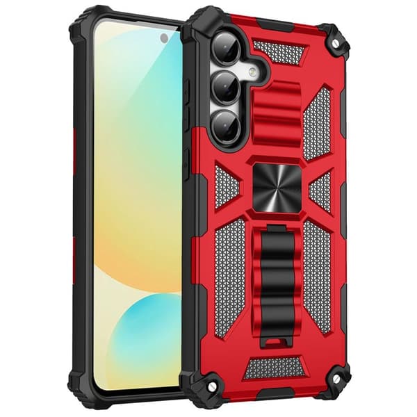 Mobilskal för Samsung Galaxy S26 Plus Kickstand Stöttålig PC + TPU - Röd
