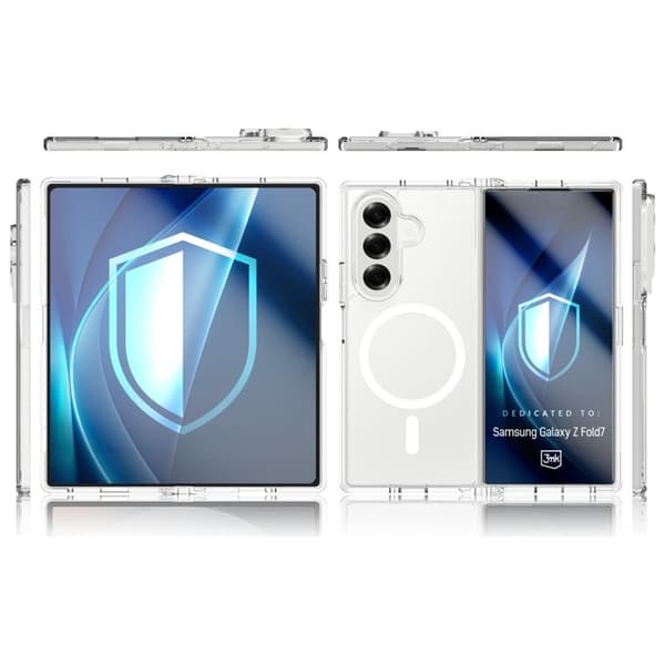 3MK Mobilskal till Galaxy Z Fold 7 MagSafe Armor - Transparent Vit