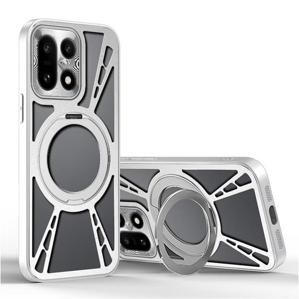 Mobilskal till OnePlus 15 MagSafe Silikon Hollow Kickstand - Silver Silver