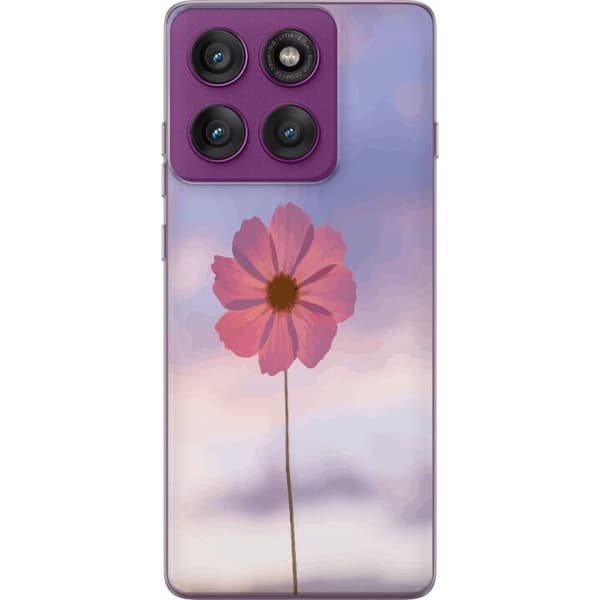 Telefontaske til Motorola Edge 60 Pro med Lyserød Blomst