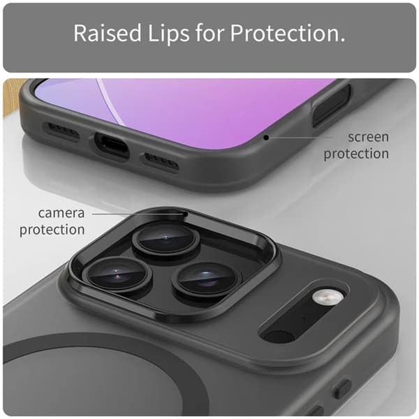 Mobilskal till iPhone 17 Pro MagSafe Matte Translucent - Svart Svart
