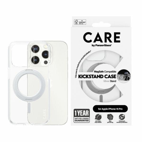 CARE PanzerGlass Mobilskal till iPhone 15 Pro MagSafe Kickstand
