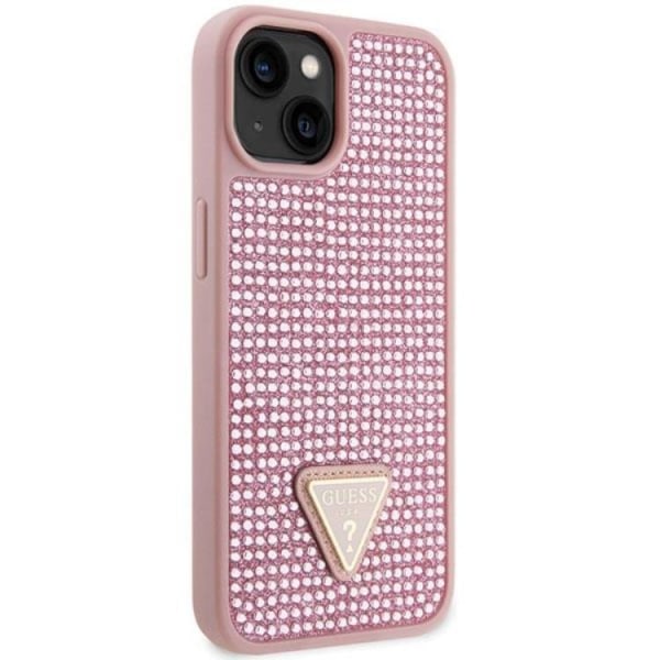 Guess iPhone 14 Plus Mobilskal Rhinestone Triangle - Rosa
