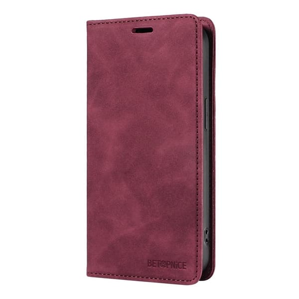 BETOPNICE 003 för OnePlus 13 Plånboksfodral Konstläder - Röd