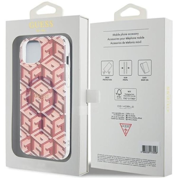 Guess iPhone 15/14 Plus Mobilskal Magsafe IML GCube - Rosa