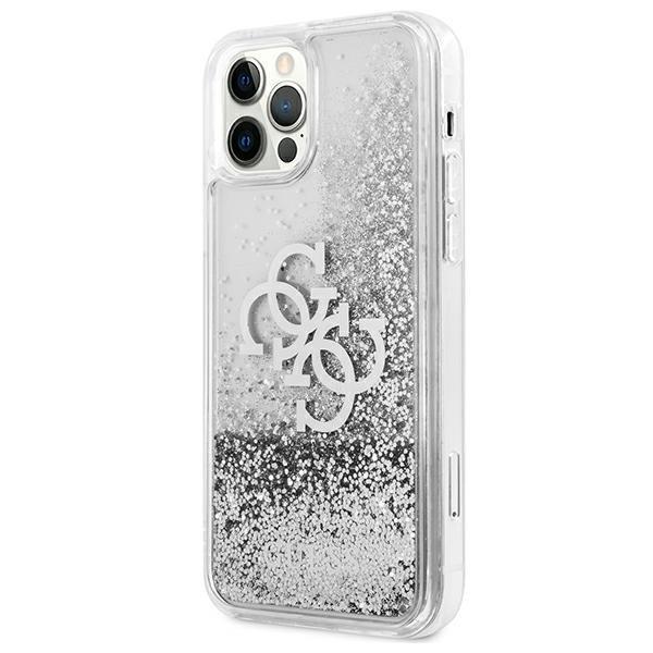 Guess iPhone 12 Pro Max Skal Liquid Glitter - Silver Silver