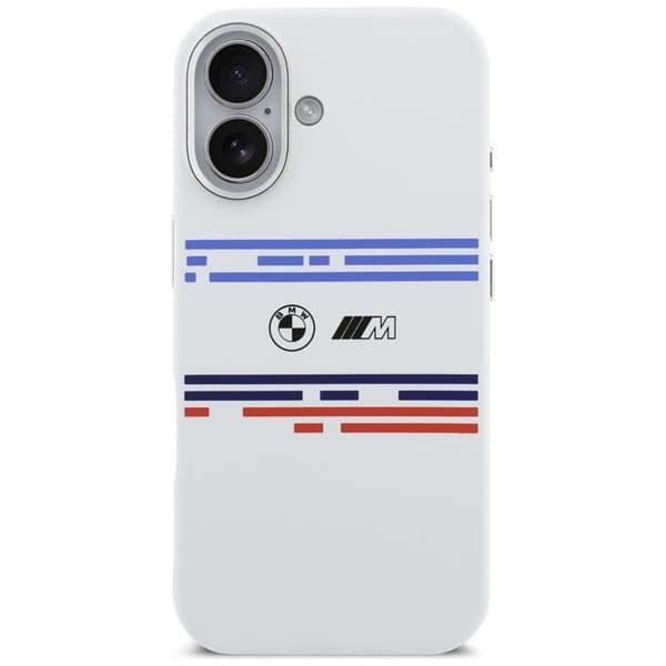 BMW Mobilskal till iPhone 17 MagSafe Silikon Horizontal Line Vit