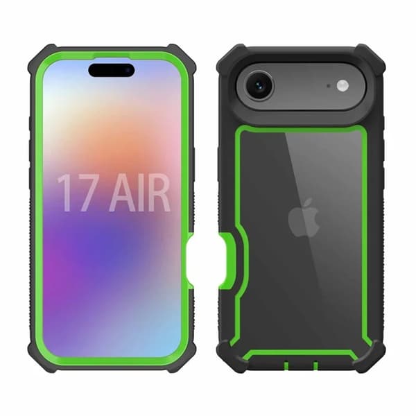 Mobilskal till iPhone 17 Air TPU + PC Shockproof - Svart/Grön Grön