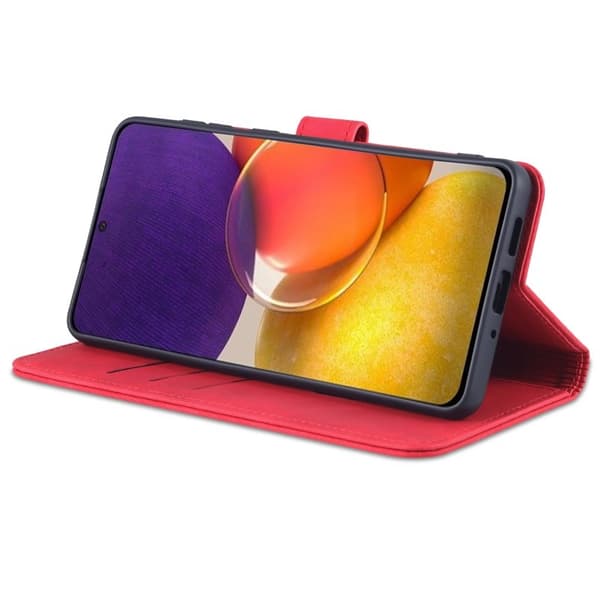 AZNS Samsung Galaxy A73 5G Plånboksfodral Konstläder - Röd