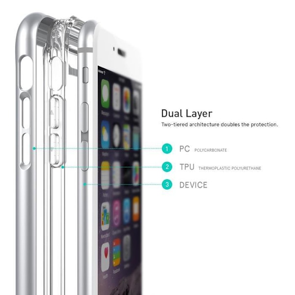 Caseology SkyFall Skal till Apple iPhone 6(S) Plus  - Silver Silver