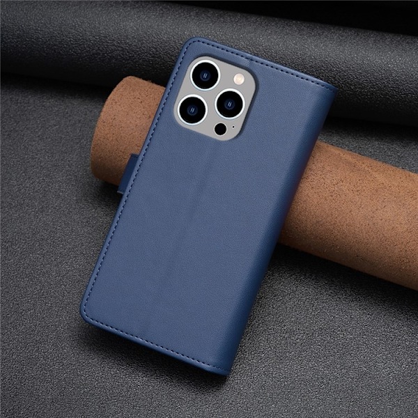 iPhone 15 Pro Max Plånboksfodral Zipper Flip - Blå