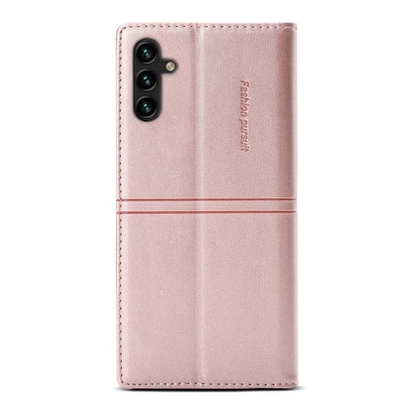 Samsung Galaxy A55 5G Plånboksfodral Konstläder Stötsäker Ställ - Roséguld