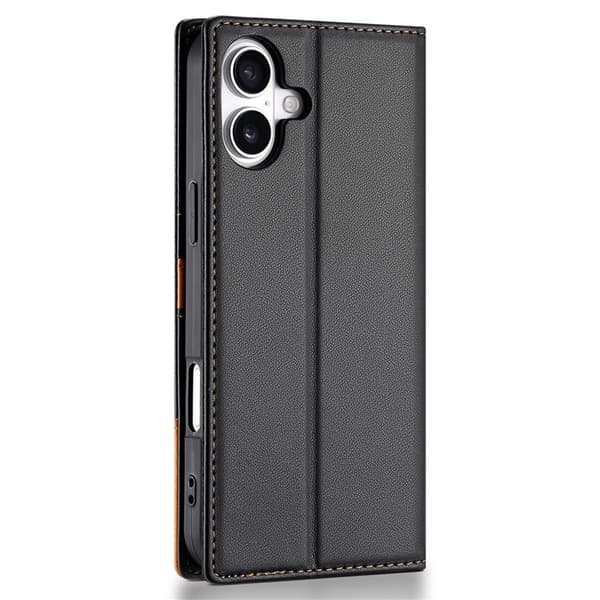 N.BEKUS iPhone 17 Konstläder Plånboksfodral RFID-Skydd P3 - Svart Svart