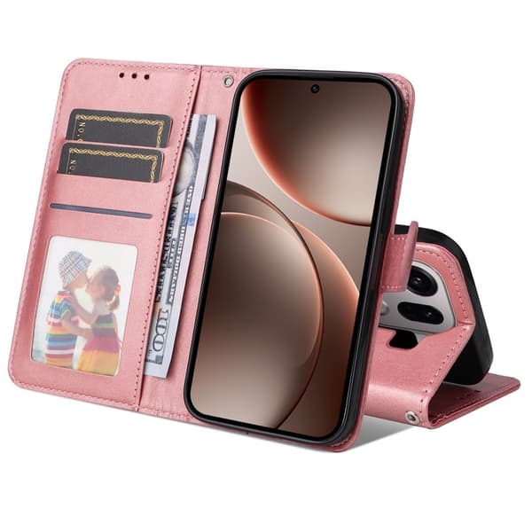Oppo Find X9 Pro 5G Plånboksfodral Konstläder - Rosa