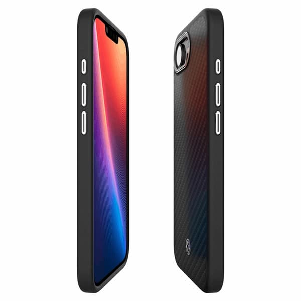 Spigen Telefontaske til iPhone 16e Magsafe Enzo Aramid - Matt Sort Svart