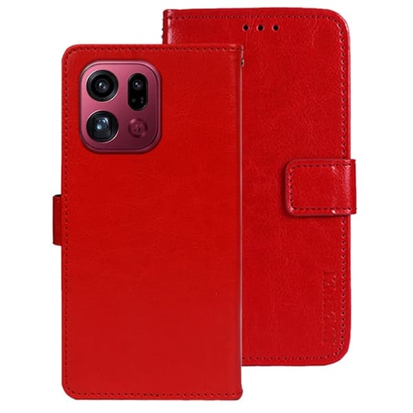 IDEWEI Oppo Find X9 Pro Plånboksfodral Textur Konstläder - Röd