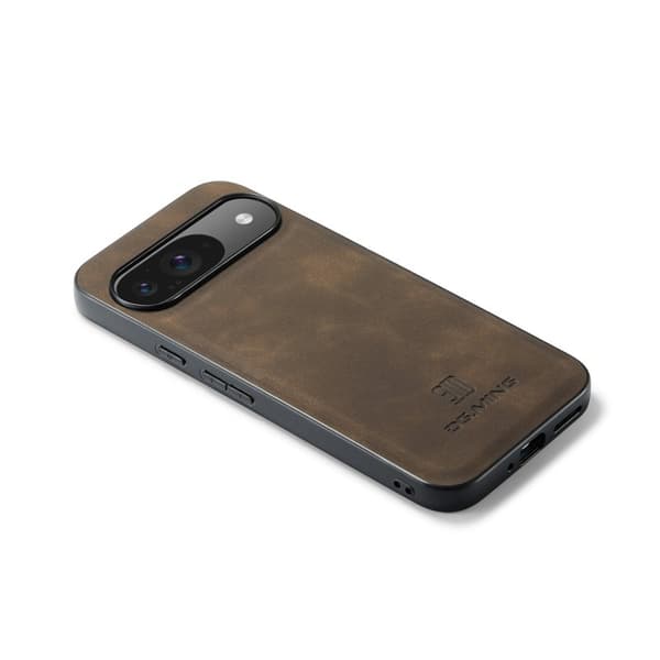 DG.MING Mobilskal till Google Pixel 9 Pro PU Läder Hybrid - Brun