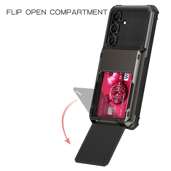 Mobilskal till Galaxy S25 FE Korthållare Dual Layer - Vit Vit