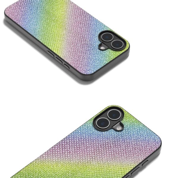 ABEEL Mobilskal till iPhone 16 Plus Rhinestone Textur Svart Kantskydd