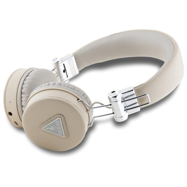 Guess On-Ear Hörlurar Bluetooth ENC Grained Classic Round Shape - Beige Beige