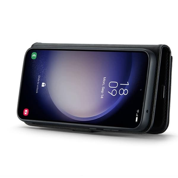DG.MING Samsung Galaxy S25+ Plånboksfodral Äkta läder - Svart