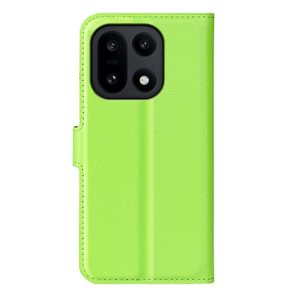 OnePlus 15 5G Plånboksfodral Litchi Shockproof Konstläder Grön