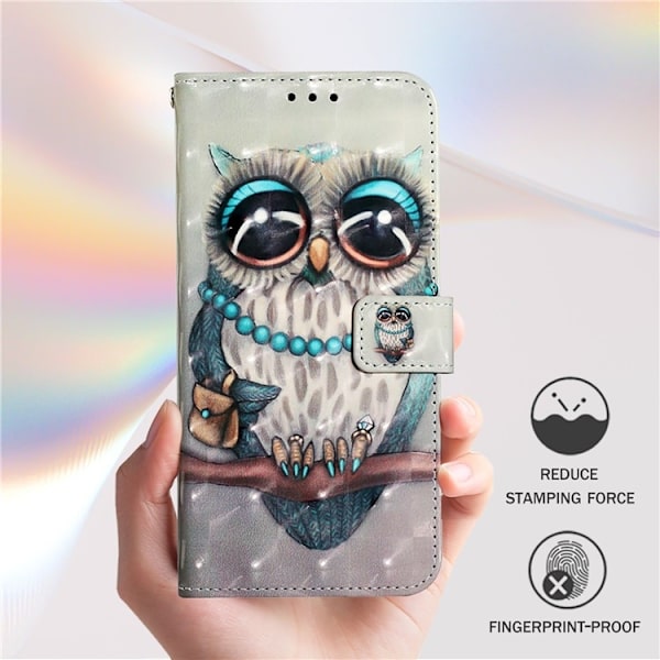 iPhone 16 Pro Plånboksfodral Printing Pattern Med Rem Grå