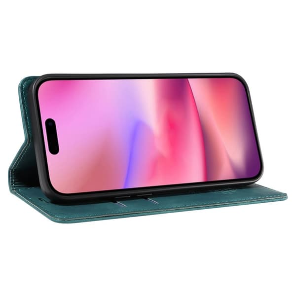 BETOPNICE 003 iPhone 16 Plånboksfodral i Konstläder - Grön