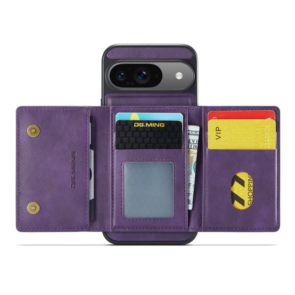 DG.MING M5 Series Mobilskal till Google Pixel 9 Pro Magnetiskt Konstläder Lila