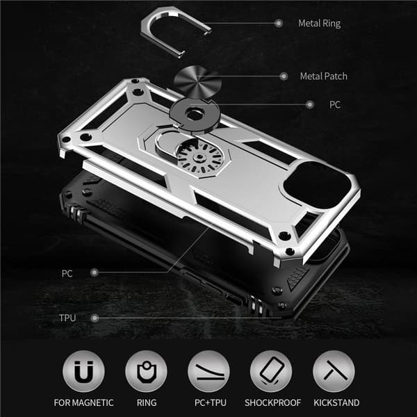 Mobilskal till iPhone 15 med Kickstand - Silver Silver