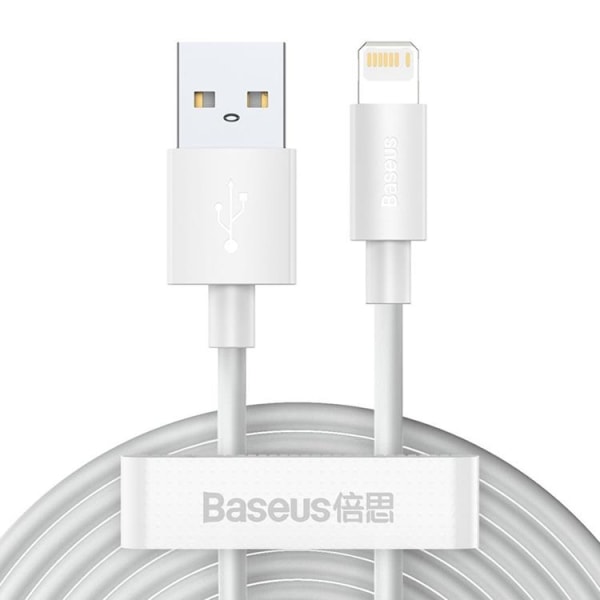 Baseus 2x Cable Lightning USB-A 1m - valkoinen
