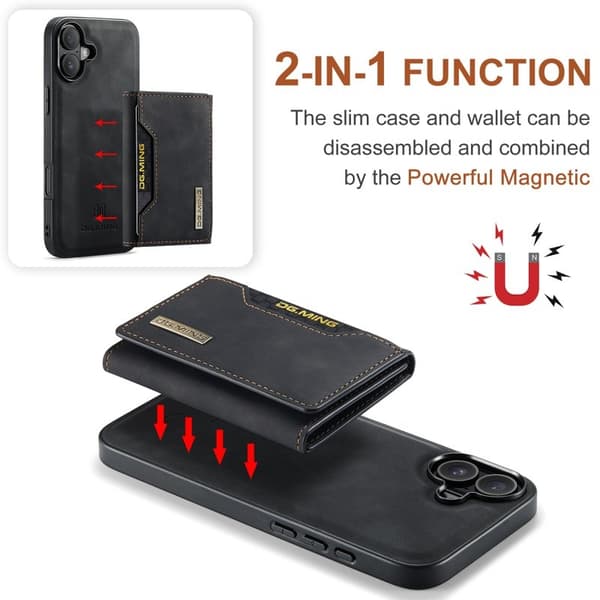 DG.MING M2 Series Mobilskal till iPhone 17 PU + PC + TPU - Svart