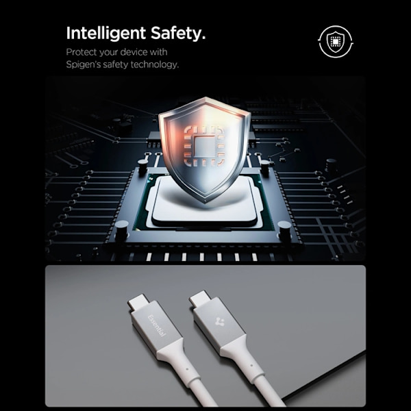 Spigen USB-C till USB-C kabel 2m 100W - Vit Vit