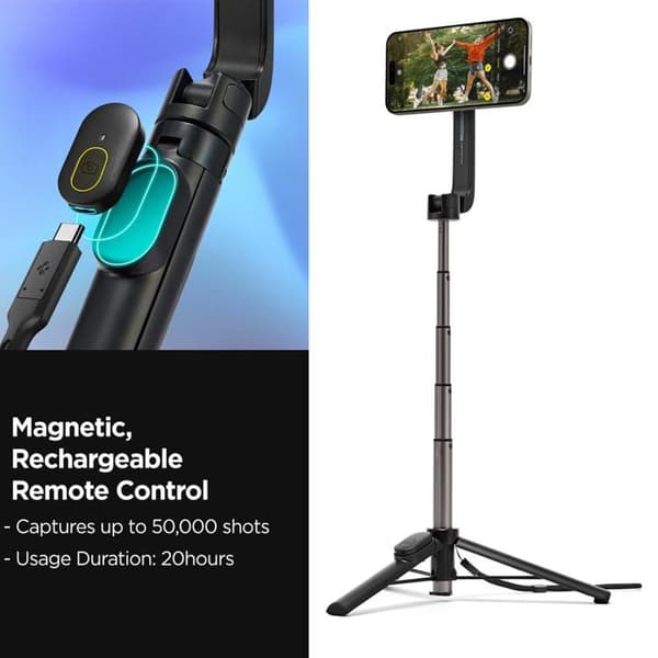 Spigen Magsafe Selfiestick Bluetooth Tripod S571W - Svart Svart