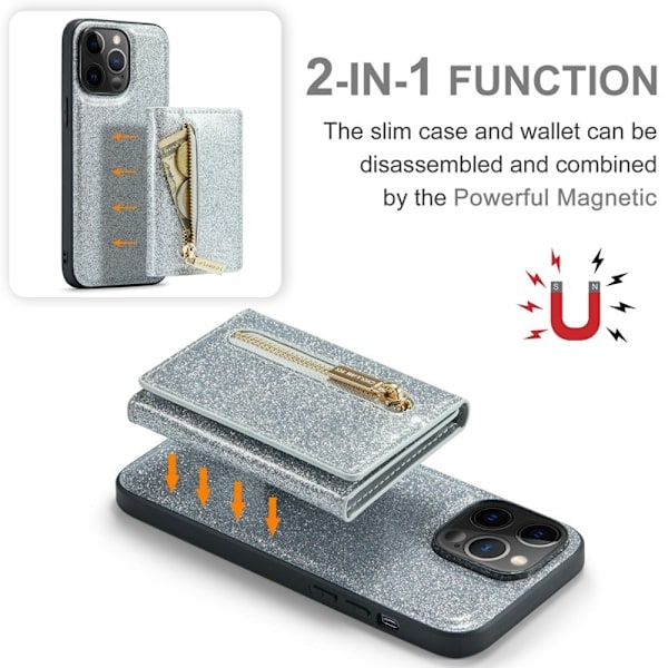 DG.MING M3 Series Mobilskal till iPhone 12 Pro Max Glitter Silver