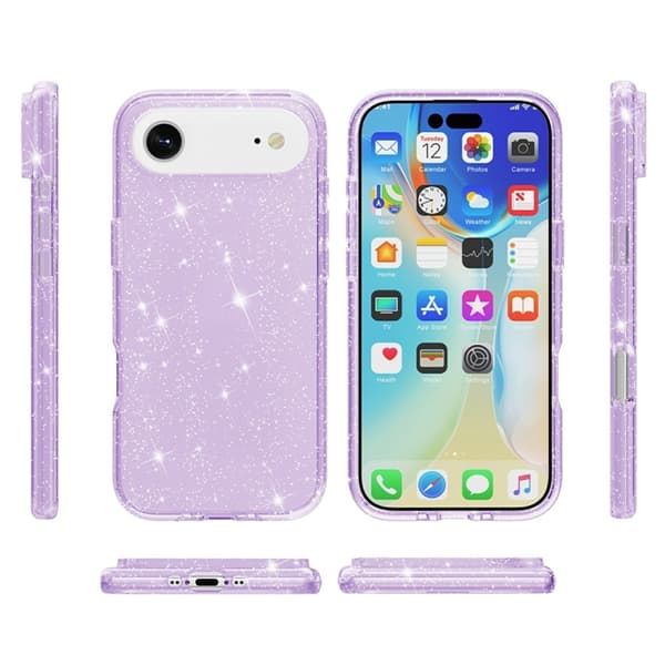 AMORUS Mobilskal till iPhone Air Shockproof - GlitterLila Lila