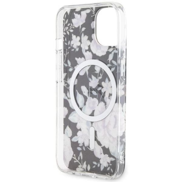Guess iPhone 14 Mobilskal MagSafe Flower - Sort Black