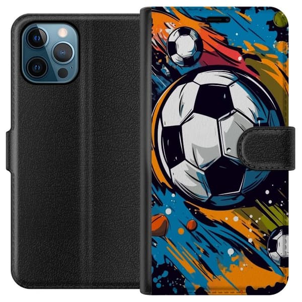 Plånboksfodral till Apple iPhone 12 Pro Max med Fotbollar