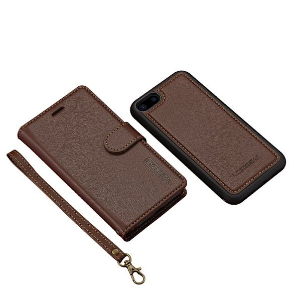 LC.IMEEKE L2 Plånboksfodral för iPhone SE (2022) / 8 / 7 - Konstläder - Brun