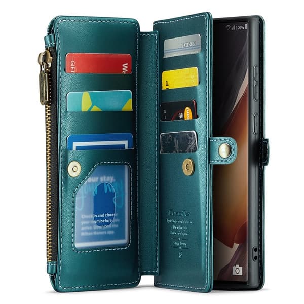 CASEME Plånboksfodral Konstläder för Samsung Galaxy Note20 Ultra - Grön