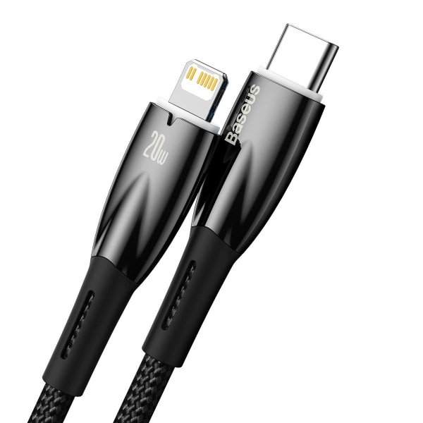 Baseus USB-C till Lightning kabel 1m Glimmer 20W - Svart