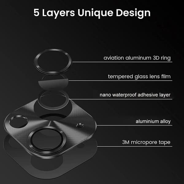 ENKAY iPhone 14/14 Plus -kameran linssuoja karkaistusta lasista - Kulta Guld