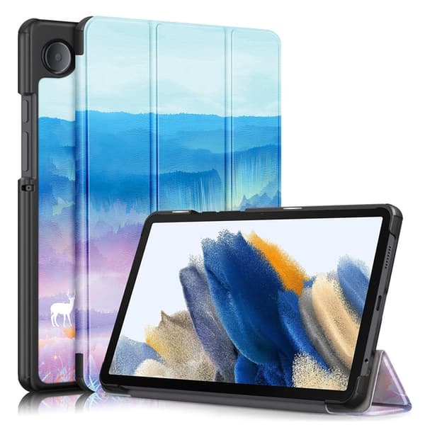 Galaxy Tab A9 Fodral Pattern Printing Tri-fold Konstläder Fantasi