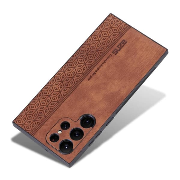 AZNS Samsung Galaxy S22 Ultra Plånboksfodral Konstläder - Brun